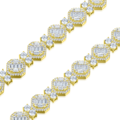 Octagon Mix & Iced Tennis Bracelet Set