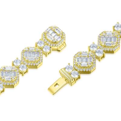 Octagon Mix & Iced Tennis Bracelet Set