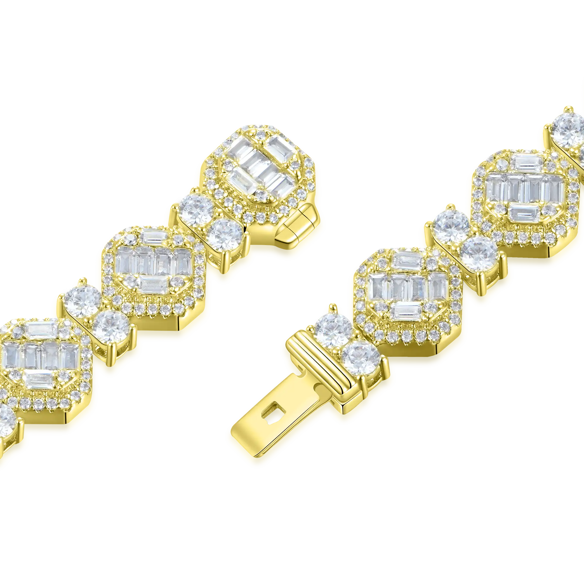 Octagon Mix Cut Tennis Bracelet - 8mm