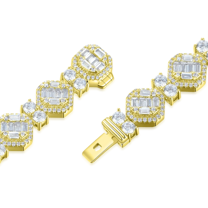 Octagon Mix Cut Tennis Bracelet - 8mm