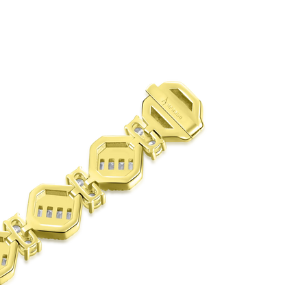Octagon Mix Cut Tennis Bracelet - 8mm