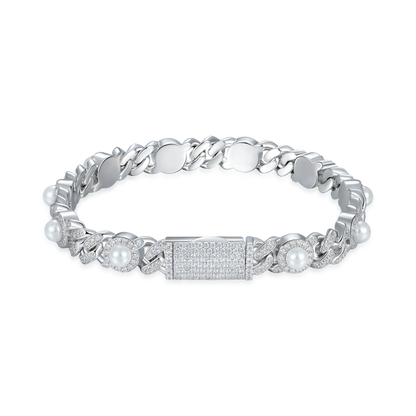 Pearl Iced Cuban Bracelet - 8mm