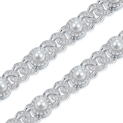 Pearl Iced Cuban Bracelet - 8mm