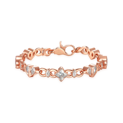Pulsera entrelazada de corazones radiantes - 8 mm