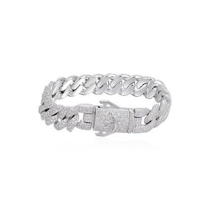 Moissanite Round Cut Cuban Link Bracelet - 12mm