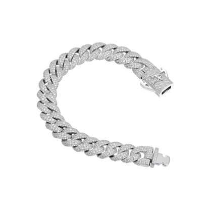 Moissanite Round Cut Cuban Link Bracelet - 12mm