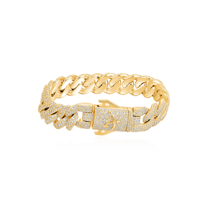 Moissanite Round Cut Cuban Link Bracelet - 12mm