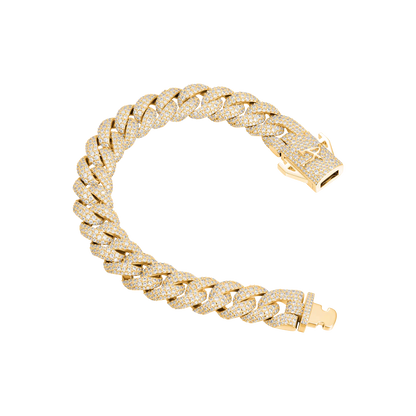 Women's Round Cut Cuban Link Bracelet - 12mm