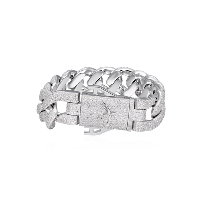 Moissanite Round Cut Cuban Link Bracelet - 19mm