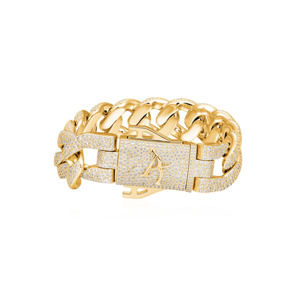 Moissanite Round Cut Cuban Link Bracelet - 19mm