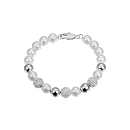 Pearl & Cuban Bracelet Set