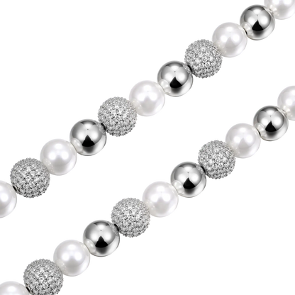 Pearl & Cuban Bracelet Set