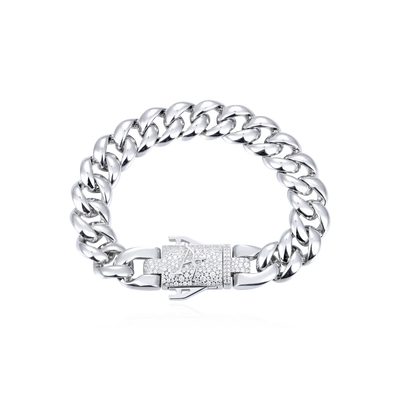 Pulsera Cubana Moissanita - 12mm