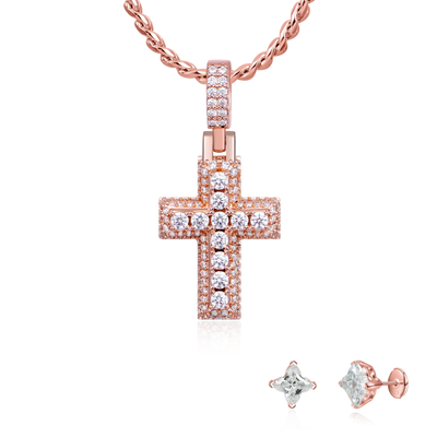 Conjunto de pendientes con colgante diario Rose Glow &