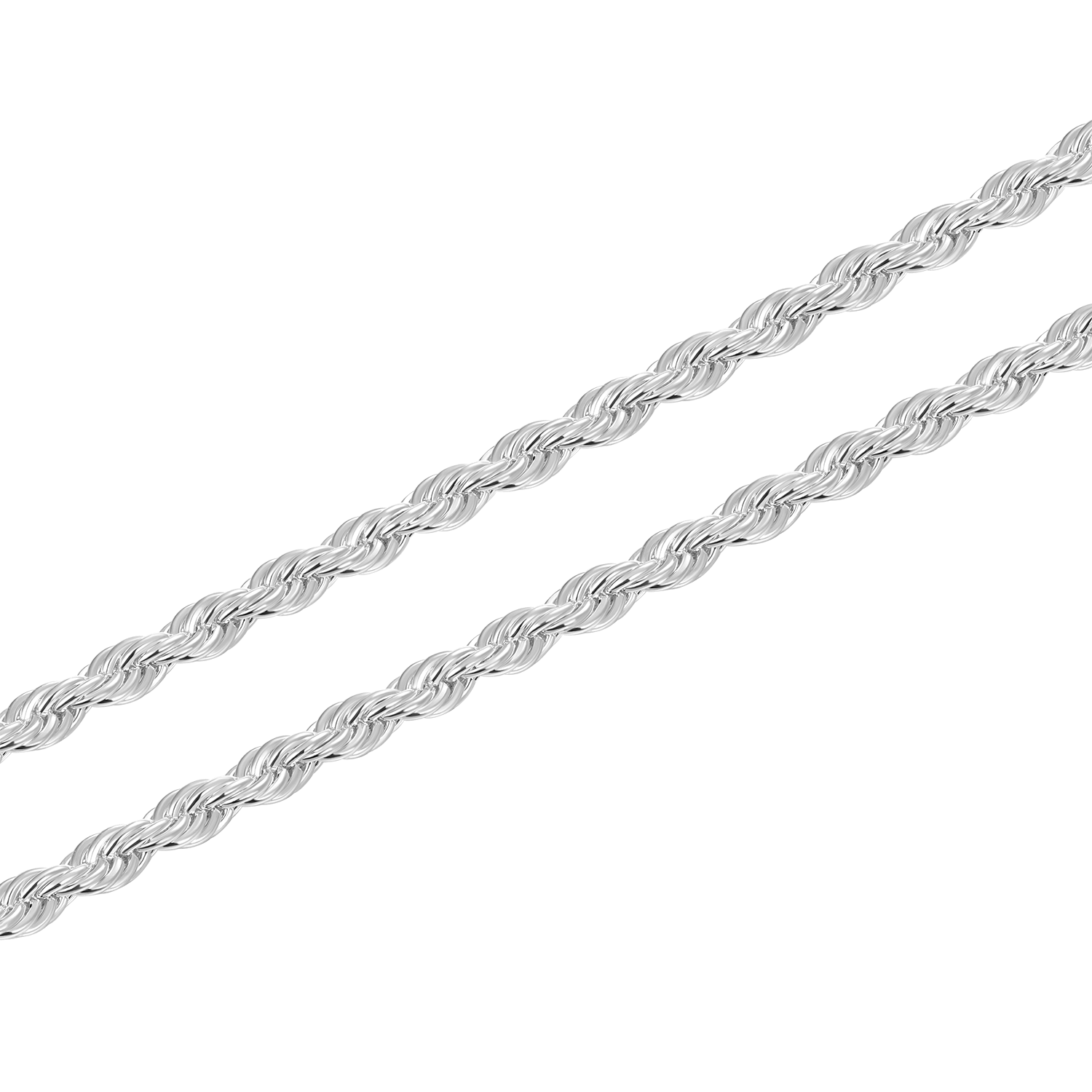 2.5mm Rope Chain - White Gold