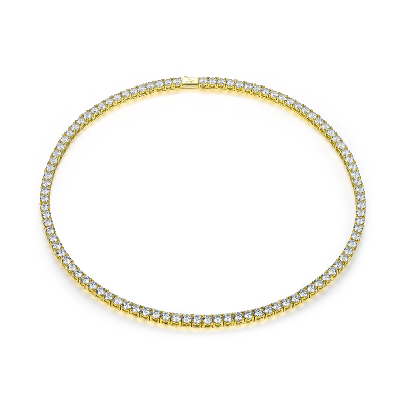 Collana tennis in oro bianco (5mm) - Iced Out - collana Hip Hop - APORRO