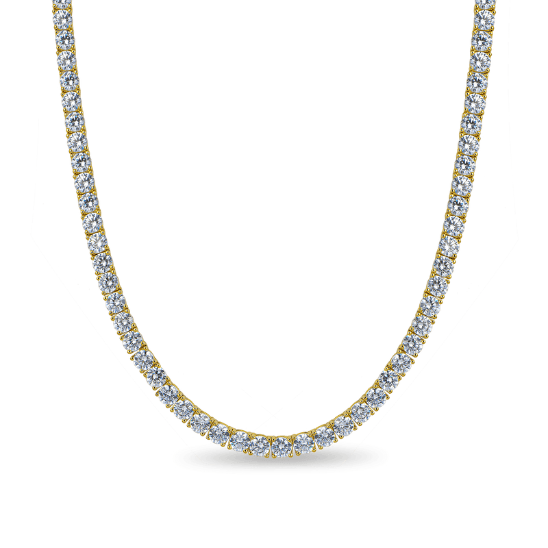 5mm Iced Out Tennis Chain - 14K & White Gold Moissanite Choker - APORRO