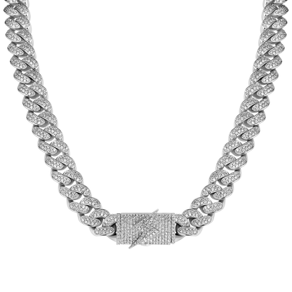 12mm Lightning Box Closp Cuban Link Chain