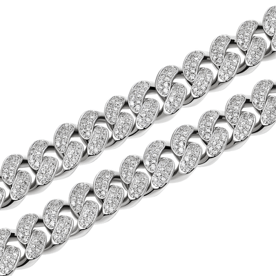 12 mm lange kubanische Gliederkette mit Blitzverschluss