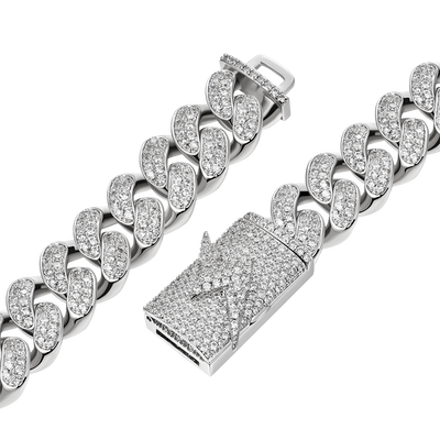 12 mm lange kubanische Gliederkette mit Blitzverschluss