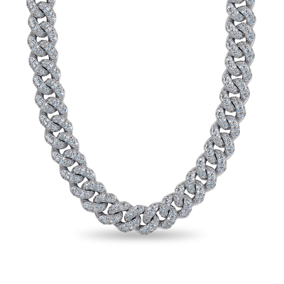WONG Dragon Box Clasp Cuban Chain-White Gold