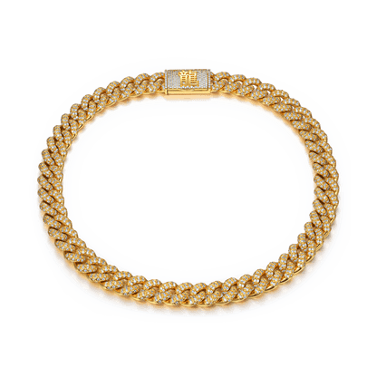 WONG Dragon Box Clasp Cuban Chain-Yellow Gold