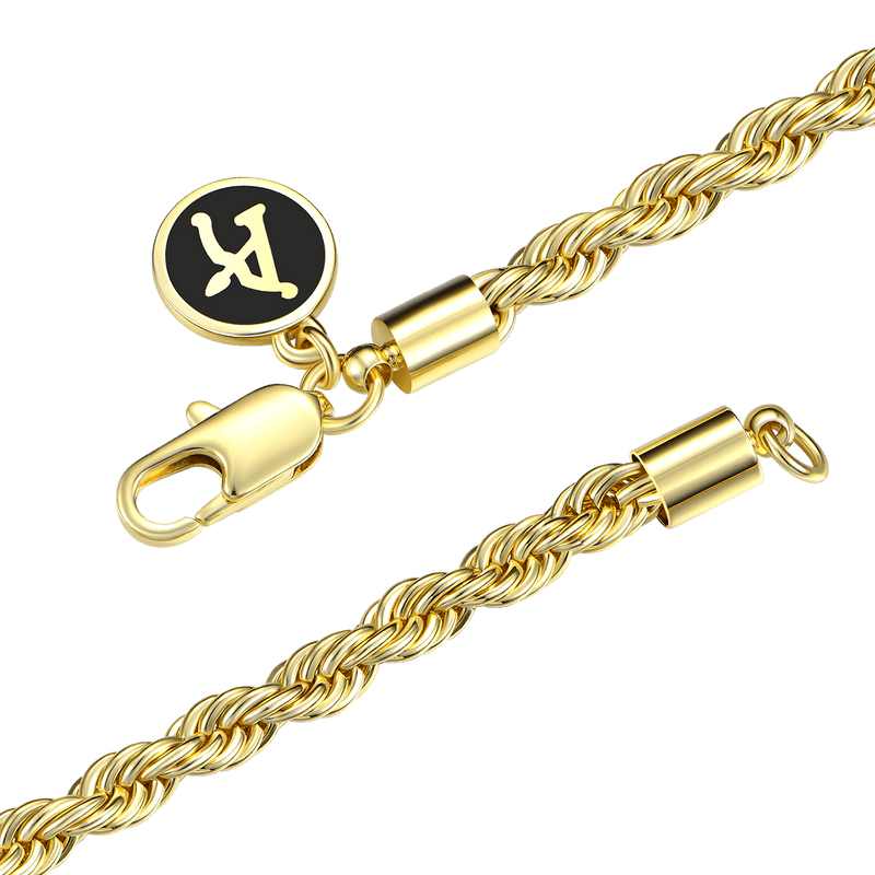 4.5mm Rope Chain - Yellow Gold - APORRO