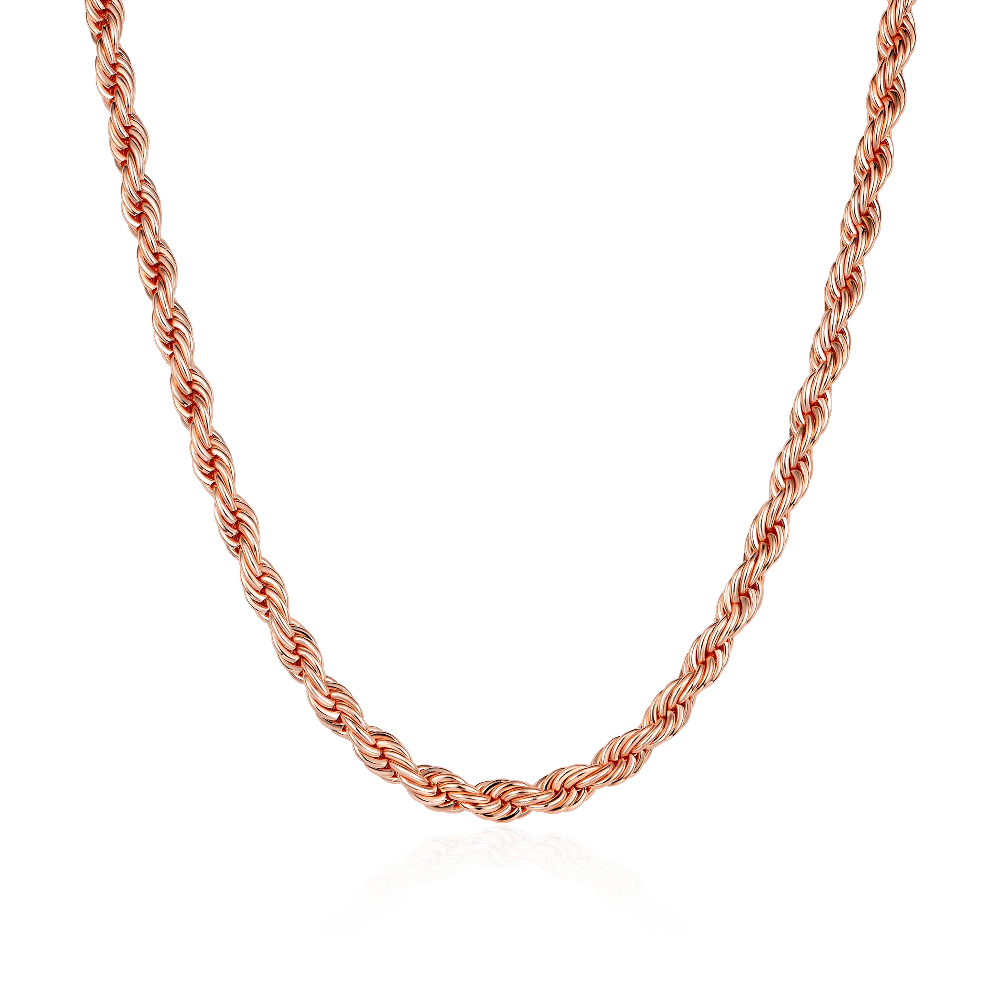 Catena di corda da 4,5 mm - oro rosa