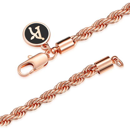 Cadena de cuerda de 4.5 mm - oro rosa