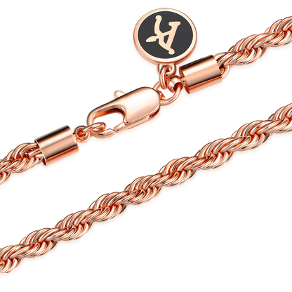 Catena di corda da 4,5 mm - oro rosa