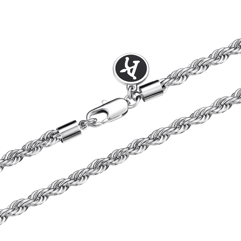 3.5mm Rope Chain - White Gold - APORRO