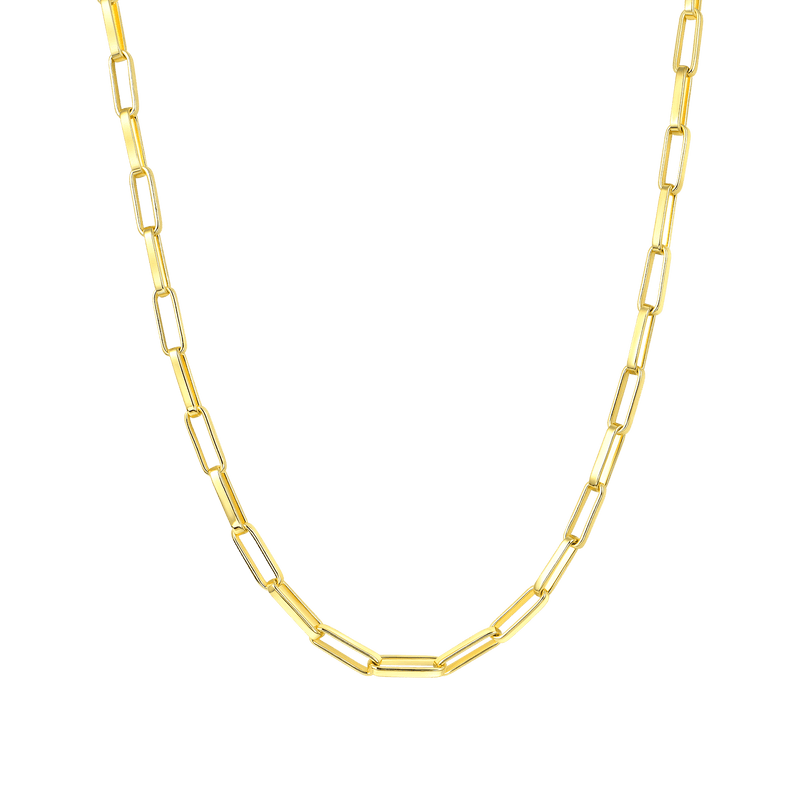 4mm Yellow Gold Paper Clip Chain Gift Set - APORRO