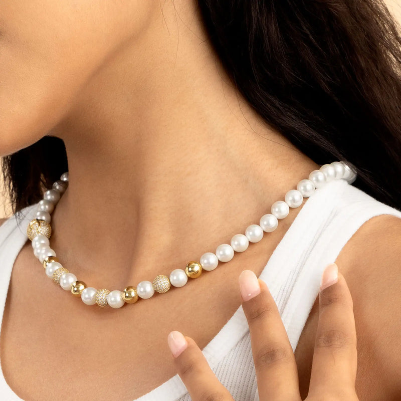 WONG Collana regolabile con perle e perle di drago - APORRO