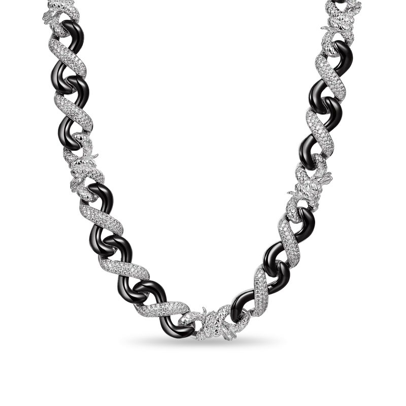Cadena Infinity de 12 mm con cierre de serpiente en dos tonos - Joyas de la colección Infinity - APORRO