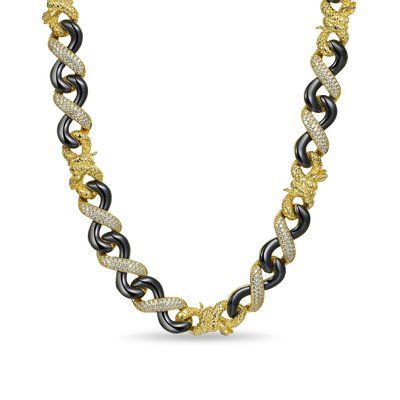 Infinity Two-tone Snake Clasp Chain - 12mm