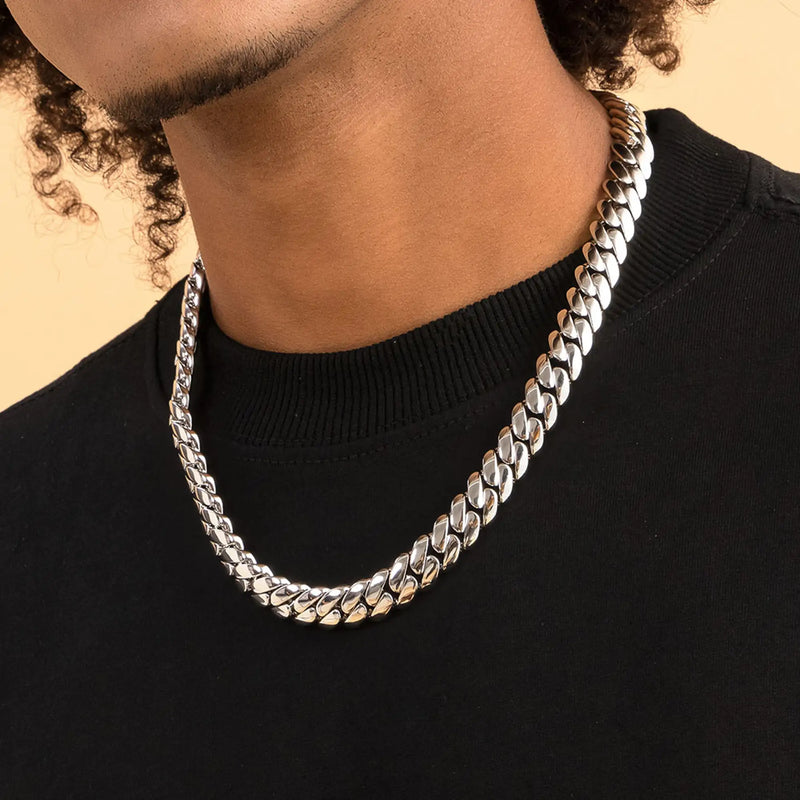 12mm Solid Miami Cuban Chain - Cuban Choker & Necklace - APORRO