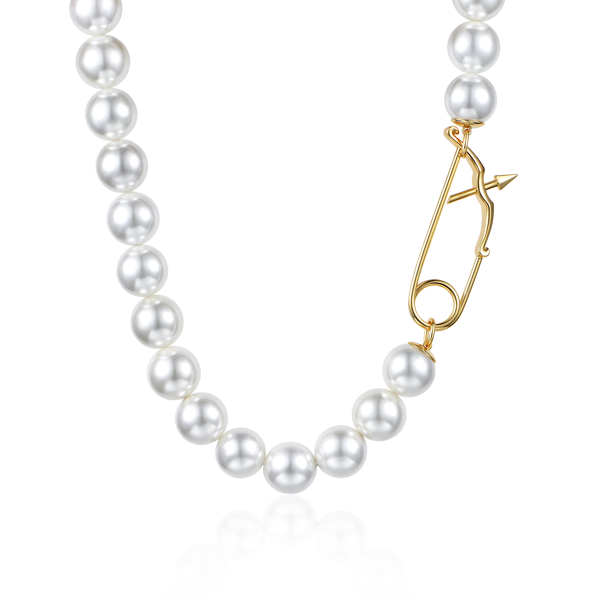 Collier de perles épaisses avec épingle d'Aporro