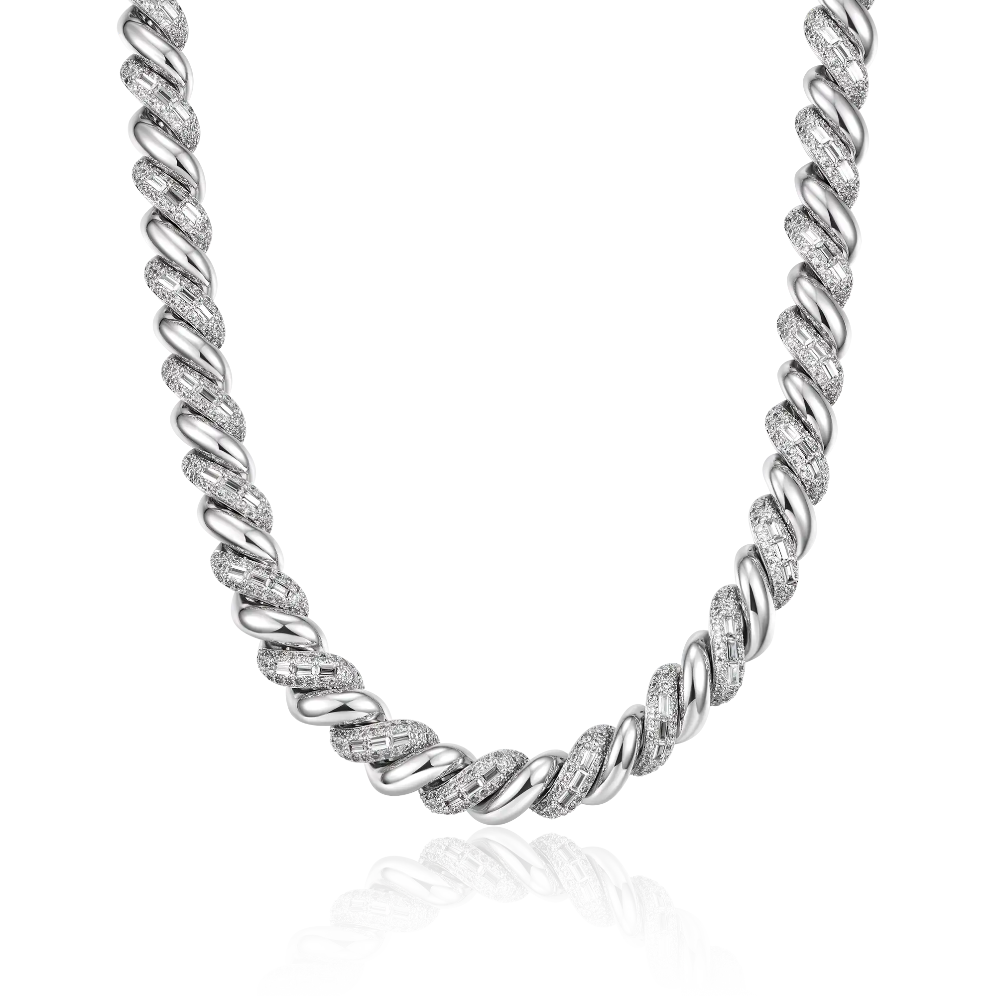 European Rope Chain 10mm Baguette Cut Twisted Rope Chain - Hip Hop Jewelry – APORRO® EUROPE