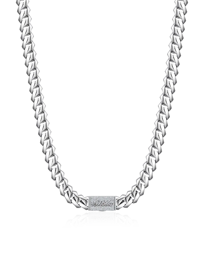 Cadena de eslabones cubanos con puntas de oro liso - 8 mm