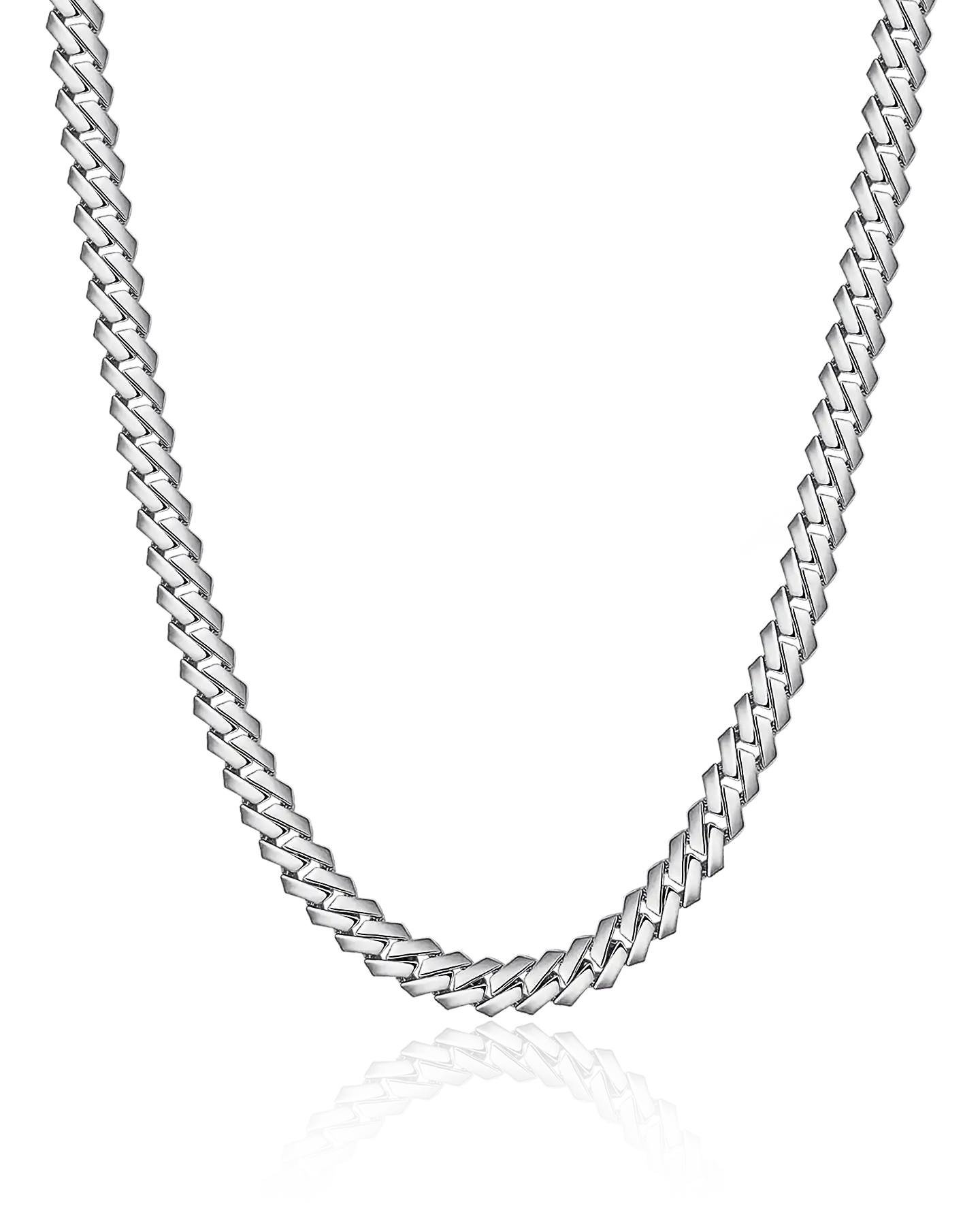 Cadena de eslabones cubanos con puntas de oro liso - 8 mm