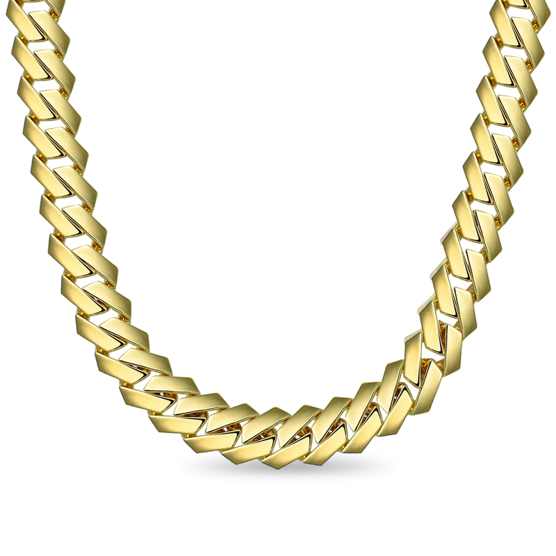 Plain Gold Prong Cuban Choker - Everyday Jewelry For Men & Women - APORRO