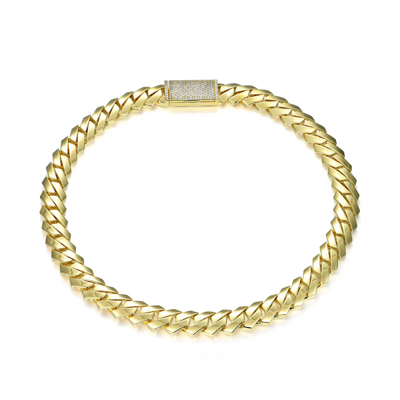 Plain Gold Prong Cuban Choker - Everyday Jewelry For Men & Women - APORRO