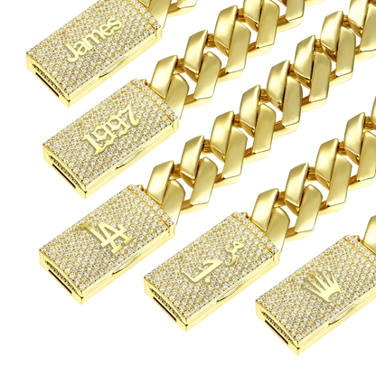 Custom Plain Gold Prong Cuban Link Chain