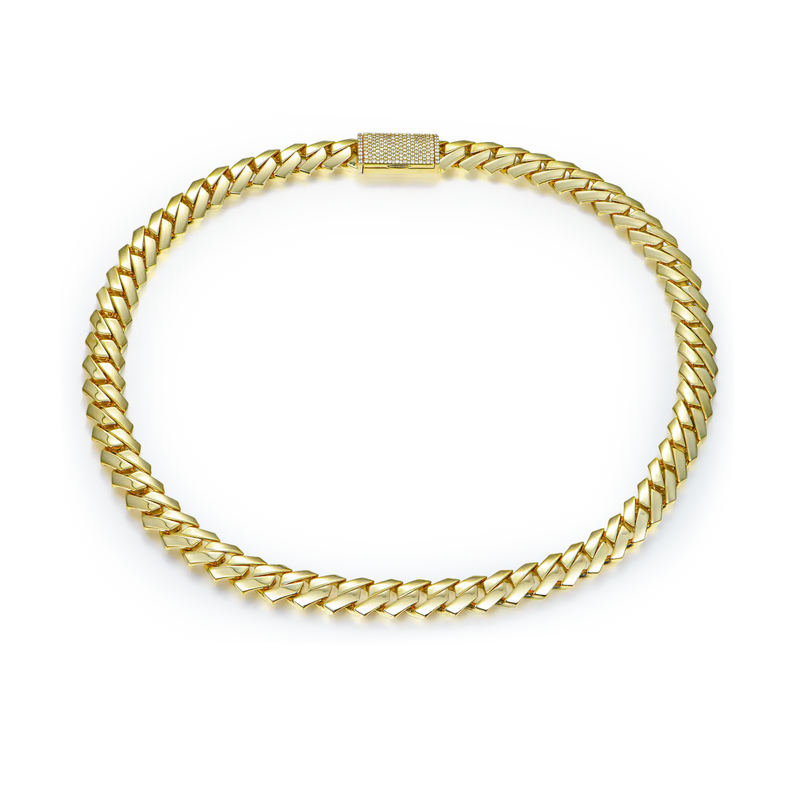 Plain Gold Prong Cuban Choker - Everyday Jewelry For Men & Women - APORRO