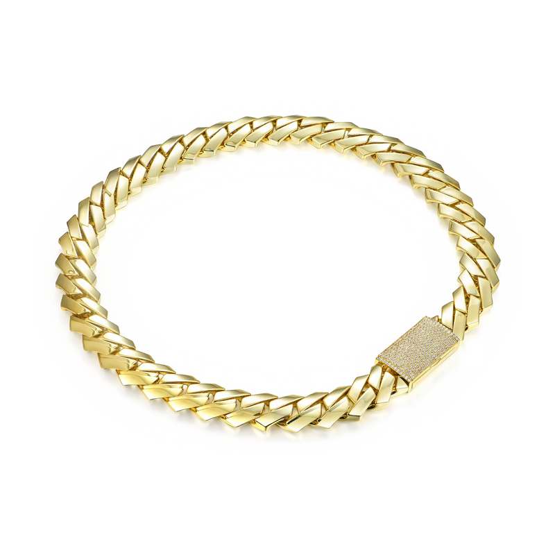 Plain Gold Prong Cuban Choker - Everyday Jewelry For Men & Women - APORRO