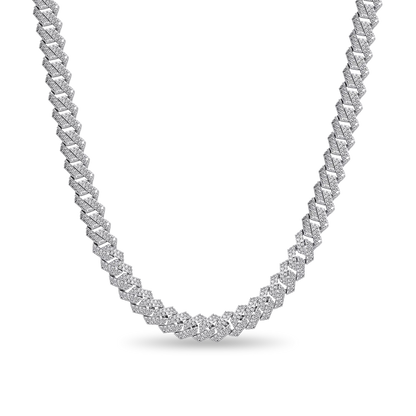 Round Cut Prong Cuban Link Chain - 10mm