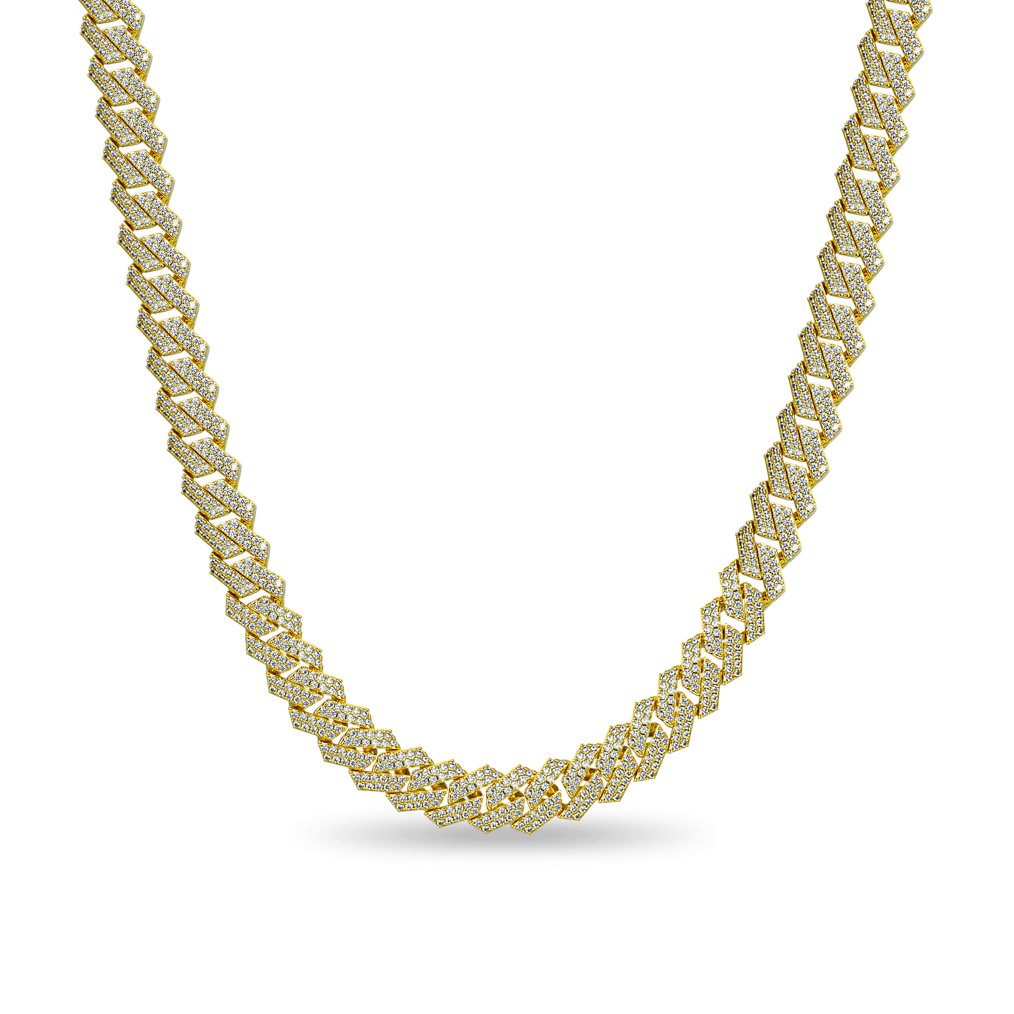 Round Cut Prong Cuban Link Chain - 10mm
