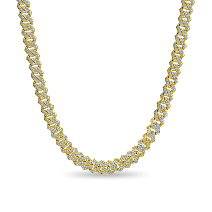 Round Cut Prong Cuban Link Chain - 10mm