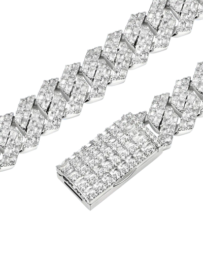 Emerald Cut Prong Cuban Link Chain - 15mm
