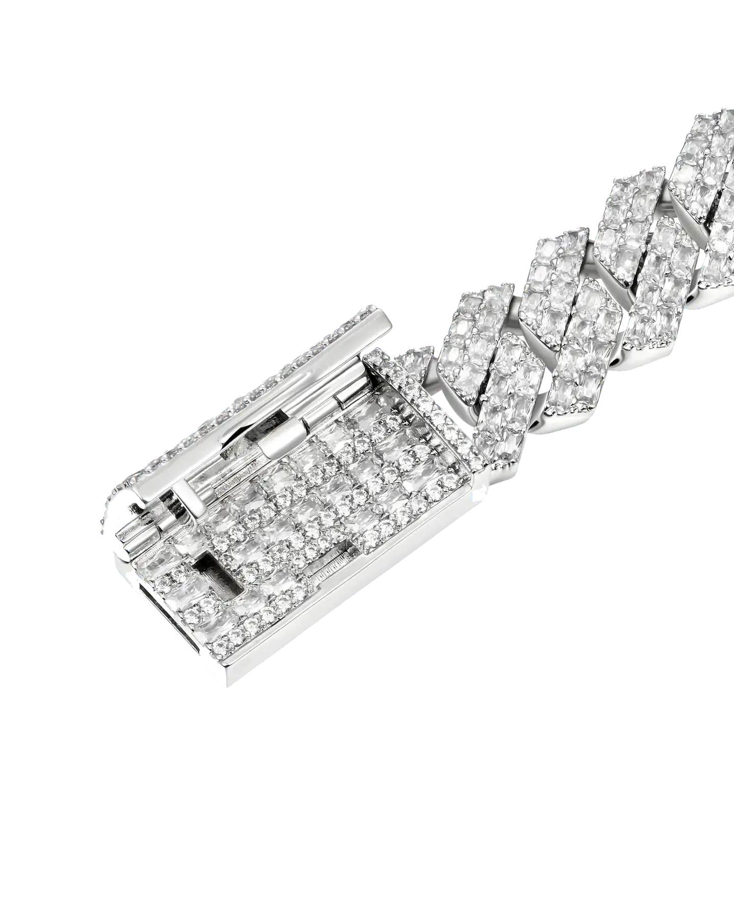 Emerald Cut Prong Cuban Link Chain - 15mm